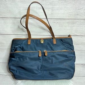 Michael Kors Blue Nylon Large Shoulder Tote Bag
